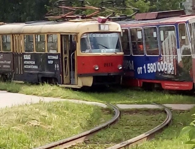 Два трамвая столкнулись в Московском районе Нижнего Новгорода