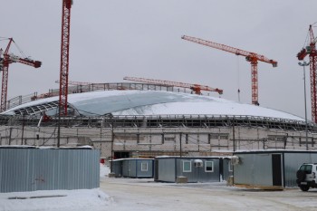 Первый слой крыши ледового дворца в Нижнем Новгороде готов на 35%